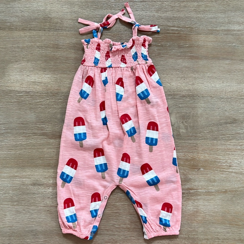 SIIX Organic Cotton Americana Popsicle Jumpsuit 6-12 12-18 months